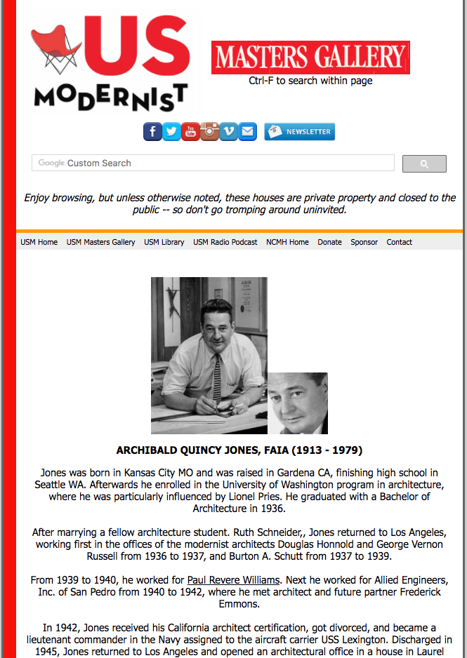 US Modernist Webpage on Quincy Jones